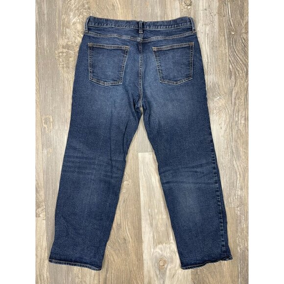 Old Navy Mens Loose Jeans 34x32 Dark Wash Blue Denim Built In Flex - Picture 2 of 7